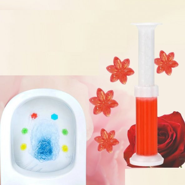 Gül Kokulu Tuvalet Jeli Koku Giderici Desenli Klozet Lavabo Jeli - 3