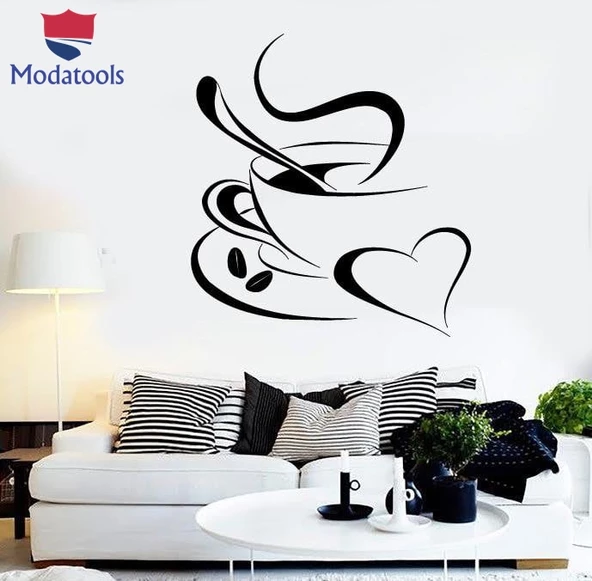 Kahve Barları Sticker Kahve Molası Romantik Kahve Dükkanı Mutfak Cafe Duvar Sticker Restoran Dekorasyon Benzersiz Hediyelik