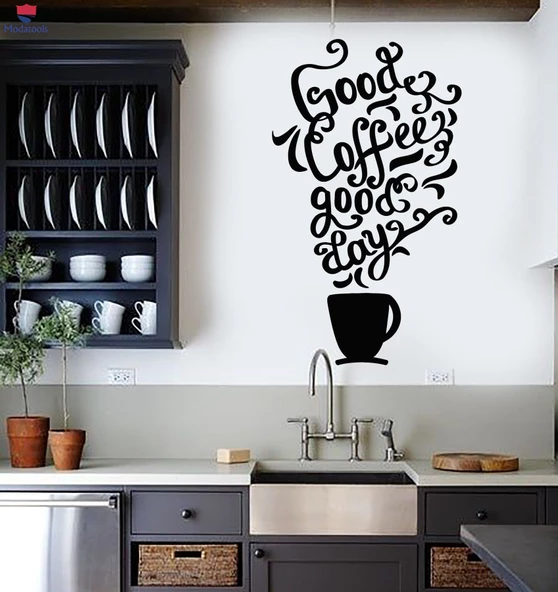 Kahve Barları Duvar Sticker Alıntı Kahve Mutfak Dükkanı Restoran Cafe Art Etiketler Benzersiz Hediyelik