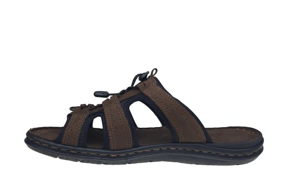 Erkek Deri Terlik 024-0043 - KAHVE - Resim 2