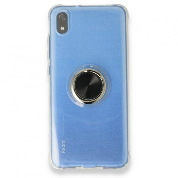 Xiaomi Redmi 7A Kılıf Gros Yüzüklü Silikon - Siyah - 1