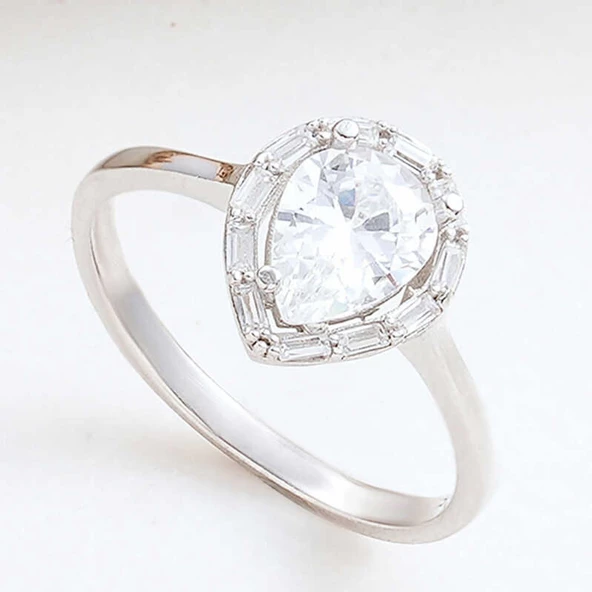 Lucky Life 925 Ayar Gumuss Damla Zirkon Taşlı Lucky Life Lucky Life Kadın Yüzük