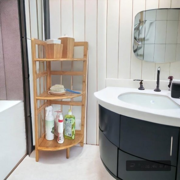 Rossel Premium Bambu Köşeli Raf - 4