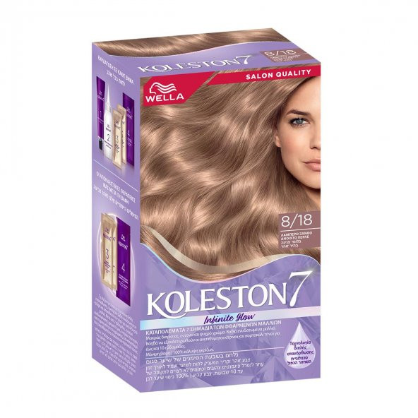 Koleston Kit Saç Boyası Küllü Tonlar 8/18 Açık İnci Küllü Kumral