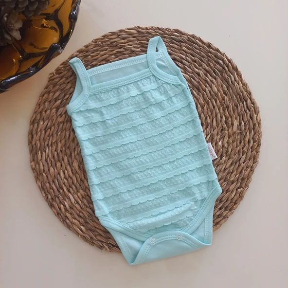 MARS BABY Kız Bebek Jakarlı İp Askılı Mint Badi