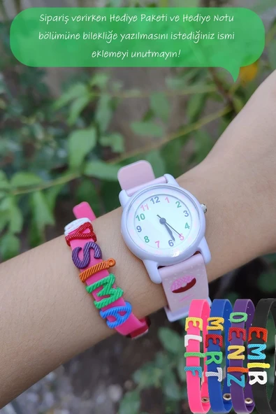 Çocuk Saatleri 3 ATM Saat Figürlü Çocuk Saat Çocuk Saati-isme Özel Bileklik Kombin STC41427 - Resim 1