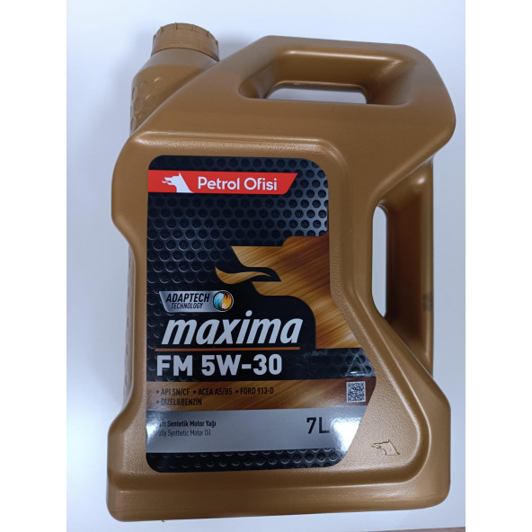 Petrol Ofisi Maxima FM 5W-30 7 LT 2024 ÜRT. TAM SENTETİK MOTOR YAĞI