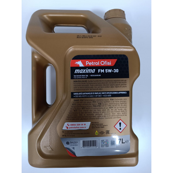 Petrol Ofisi Maxima FM 5W-30 7 LT 2024 ÜRT. TAM SENTETİK MOTOR YAĞI - 2