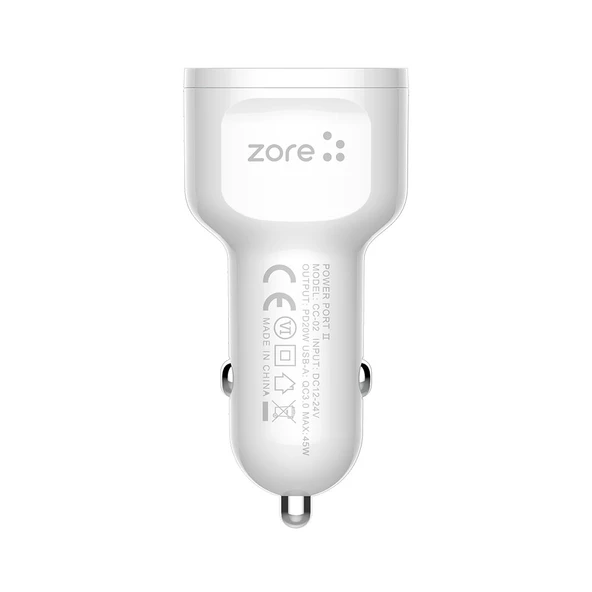 CC-02 Hızlı Şarj Özellikli LED Işıklı QC 3.0 USB-A ve Type-C PD Araç Şarj Başlığı PD 20W - 3