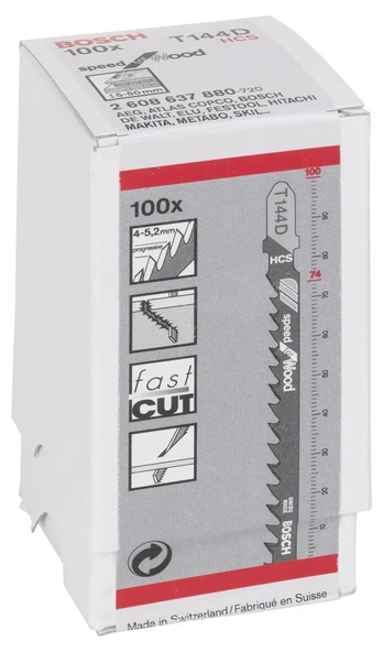 Bosch - Hızlı Kesim Serisi Ahşap İçin T 144 D Dekupaj Testeresi Bıçağı - 100'Lü Paket - 2