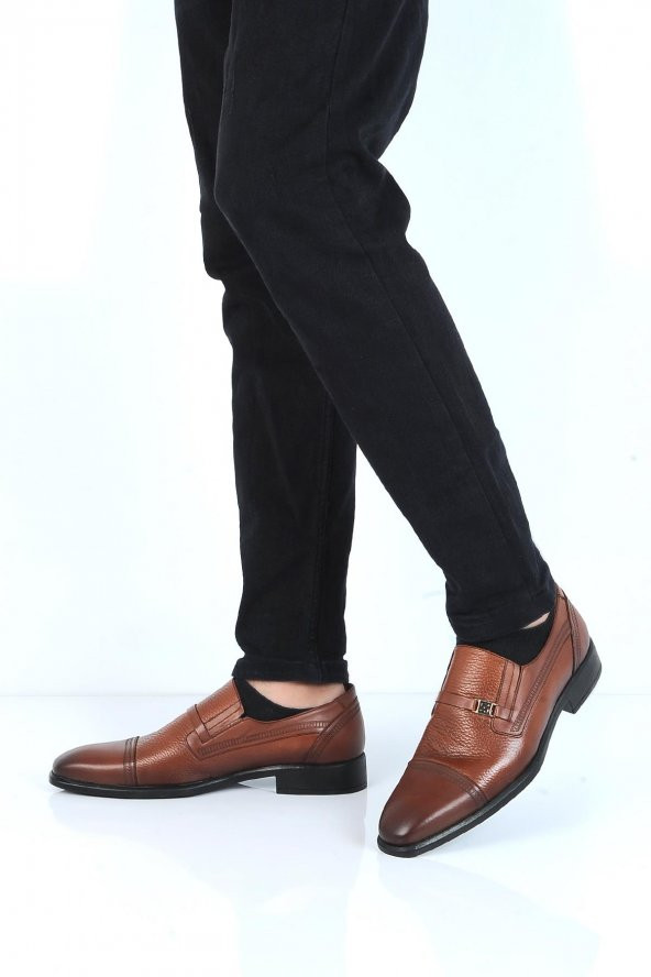 Berenni M573 Taba Kauçuk %100 Deri Erkek Klasik Ayakkabı