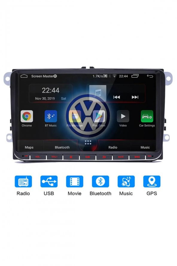 Bawerlink BW-9400 9 Inc Androıd 11 T3 2+32 Gb+Carplay VW Universal Multimedıa Oto Teyp (Volkswagen) - 4