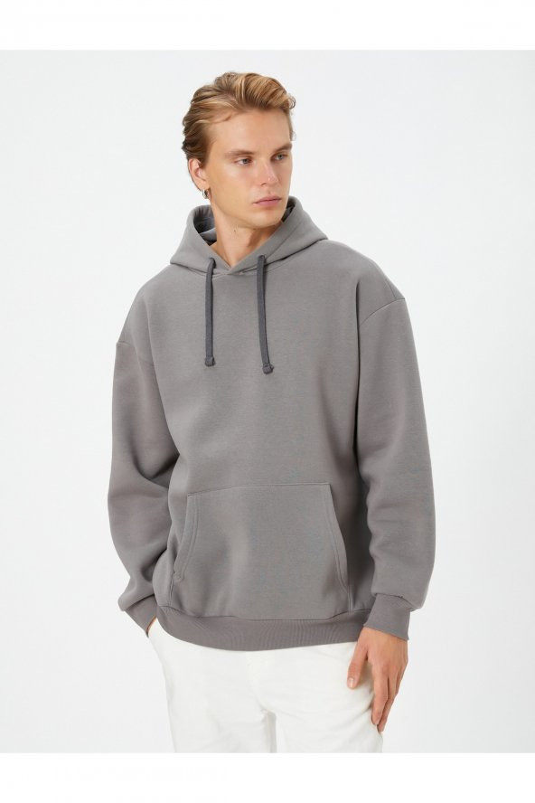 Gri Erkek Sweatshirt - Resim 3