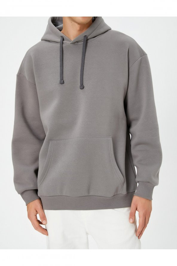 Gri Erkek Sweatshirt - Resim 5