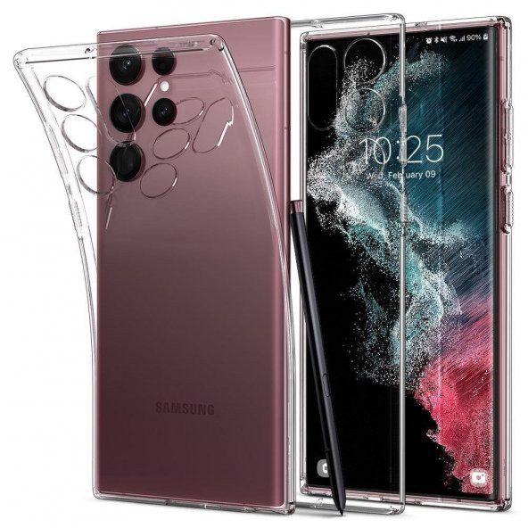 Samsung Galaxy S23 Ultra ile Uyumlu Kılıf Şeffaf Kamera Korumalı Esnek Silikon Telefon Kılıfı Kapak