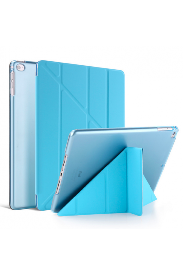 iPad 10.nesil 10.9" (A2696-A2757) Uyumlu Kılıf 3 Farklı Stand Kalemlikli Tri Folding Tablet Kılıfı