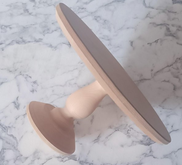 Hobi Adn 90192 Pasta Sunumluk Büyük Boy Ahşap MDF HAM Yuvarlak Kutu Sevk El Yapım - 2