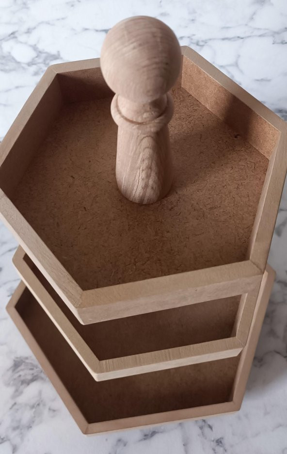 Hobi Adn 90194 Sunum Tabak HAM Çokgen 3 Kat Kutuda Sevk El Yapım