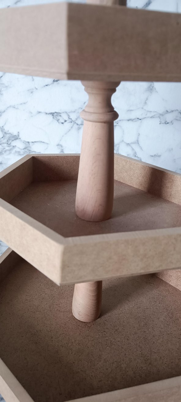 Hobi Adn 90194 Sunum Tabak HAM Çokgen 3 Kat Kutuda Sevk El Yapım - 2