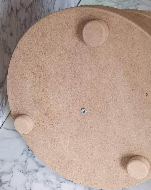 Hobi Adn 90196 3 KAT Sunumluk Set Çerez Meyve Pasta Ahşap MDF Kayın HAM El Yapım - 3