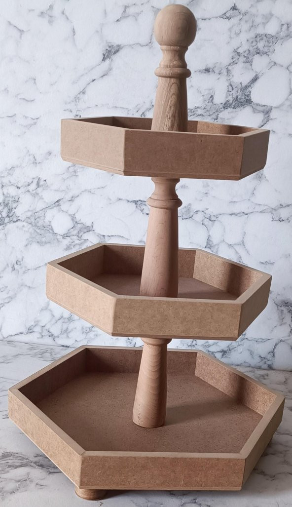 Hobi Adn 90194 Sunum Tabak HAM Çokgen 3 Kat Kutuda Sevk El Yapım - 7