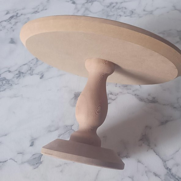 Hobi Adn 90193 Pasta Sunumluk Orta Boy HAM Ahşap Kayın MDF KUTUDA SEVK El Yapım - 3