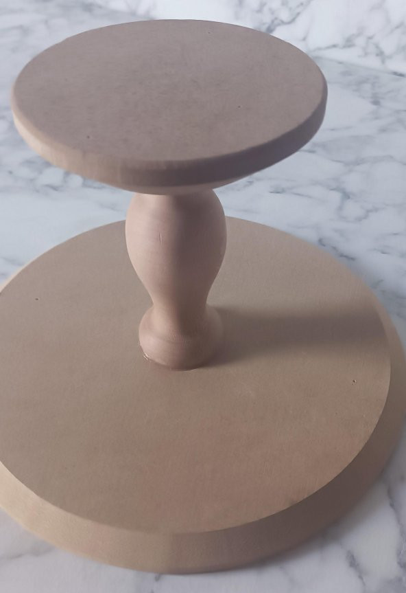 Hobi Adn 90193 Pasta Sunumluk Orta Boy HAM Ahşap Kayın MDF KUTUDA SEVK El Yapım - 4