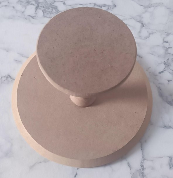 Hobi Adn 90193 Pasta Sunumluk Orta Boy HAM Ahşap Kayın MDF KUTUDA SEVK El Yapım - 5