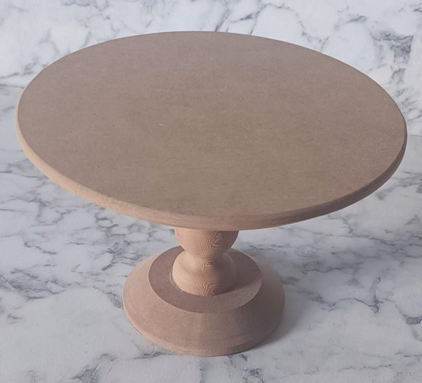 Hobi Adn 90193 Pasta Sunumluk Orta Boy HAM Ahşap Kayın MDF KUTUDA SEVK El Yapım - 8