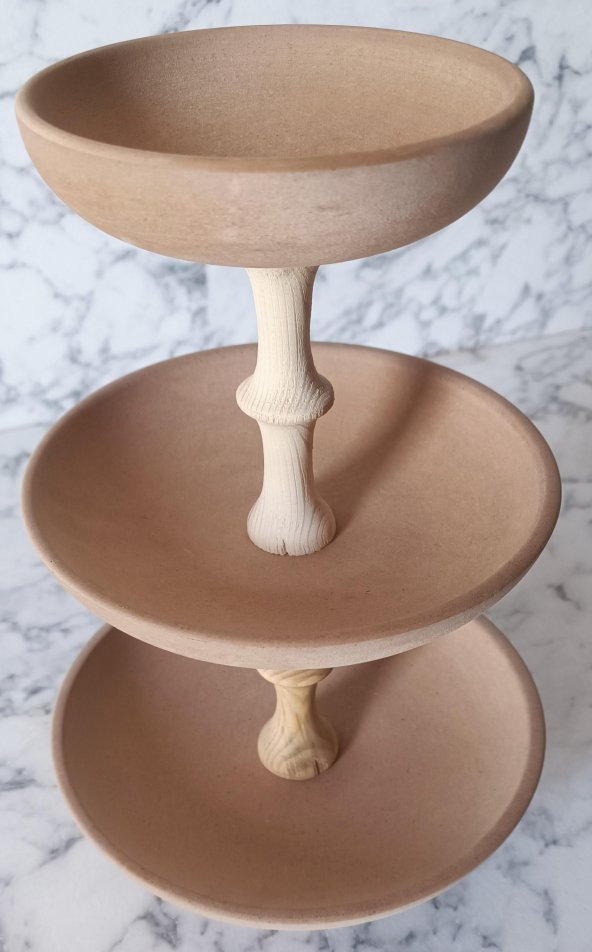 Hobi Adn 90188 Çerezlik Sunumluk HAM Oyma 3 Kat Kutuda Sevk El Yapım - 2