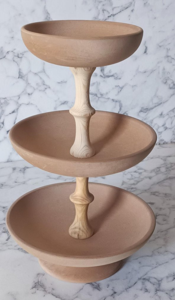 Hobi Adn 90188 Çerezlik Sunumluk HAM Oyma 3 Kat Kutuda Sevk El Yapım - 9