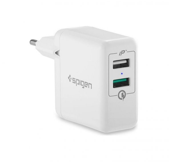 Spigen Essential F207 Qualcomm 3.0 Çift Usb iP Hızlı Şarj Aleti - 30W Hızlı Şarj Cihazı