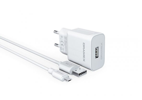 Dramex D26M 2.6A Micro Usb Şarj Adaptörü & Şarj Data Kablosu