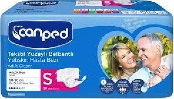 Canped Tekstil Yüzey Belbantlı Hasta Bezi 30'Lu Small