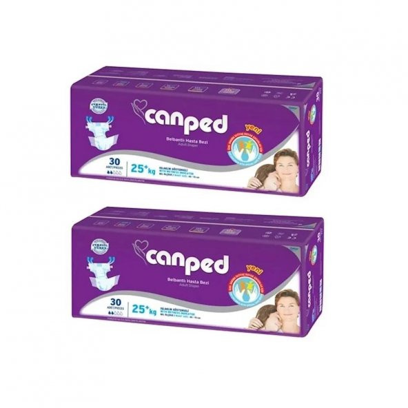 Canped Çocuklar İçin Bel Bantlı Tekstil Yüzeyli 2x30 60 Adet XS Hasta Bezi