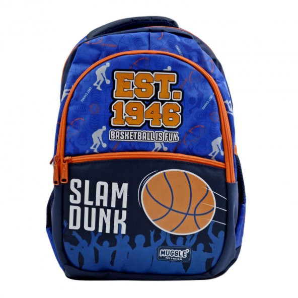 Muggle 3 Bölmeli Basket Is Fun Okul Sırt Çantası Mavi MU-9130
