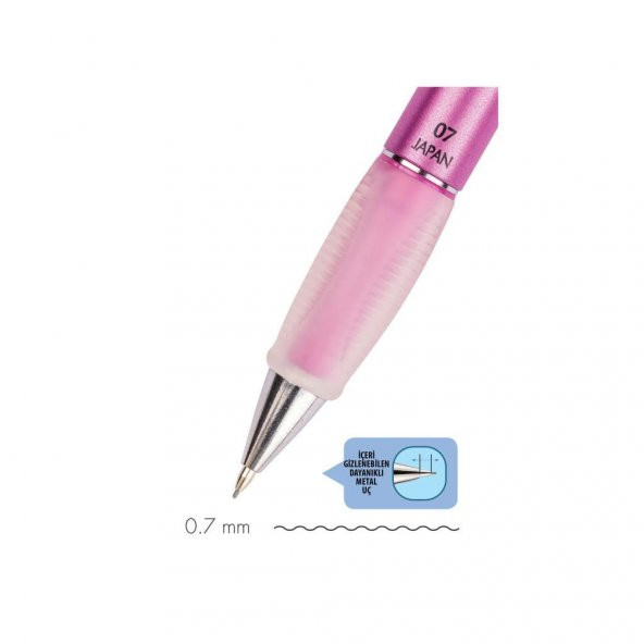 Serve Deep Mekanik Uçlu Kalem 0.7 mm Metalik Prenses Pembe - 3