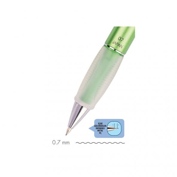 Serve Deep Mekanik Uçlu Kalem 0.7 Mm Metalik Fıstık Yeşil - 3