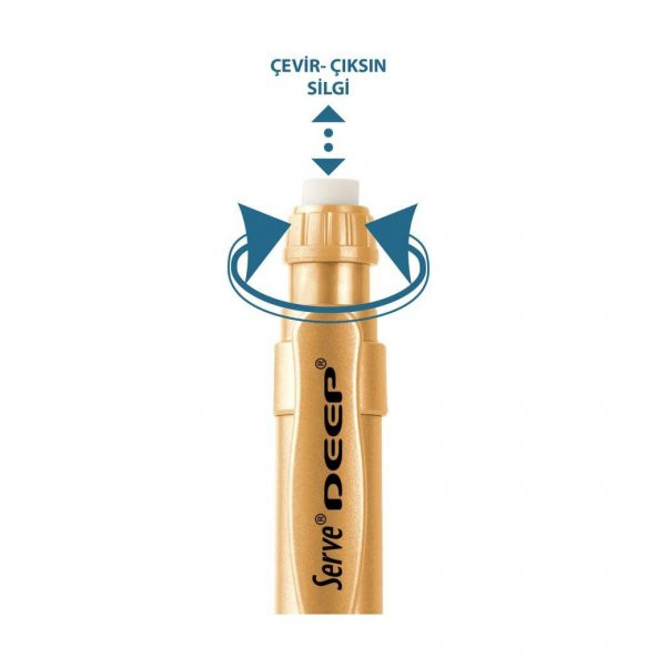 Serve Deep Mekanik Uçlu Kalem 0.7 mm Metalik Asil Altın - 2