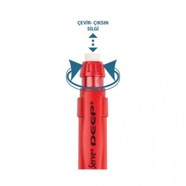 Serve Deep Mekanik Uçlu Kalem 0.7 mm Metalik Lav Kırmızı - 2