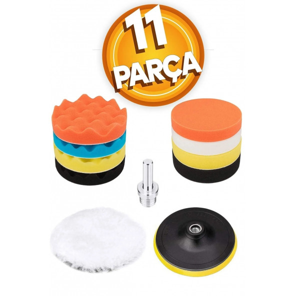 DNCSTORE Anadolu Strong Pasta Cila Polisaj Süngeri Pedi Seti 115 Mm Otomotiv Parlatıcı (11 Parça)