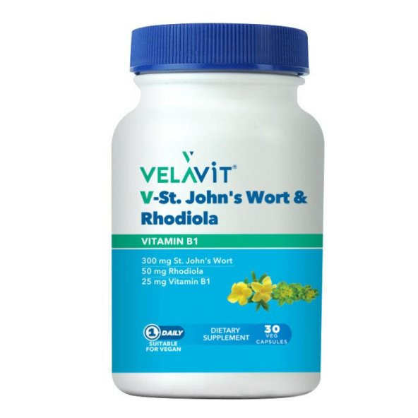 Velavit V-St. Johns Wort Rhosiola Takviye Edici Gıda 30 Kapsül