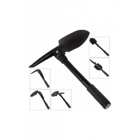 Portatif Pusulalı Kamp Seti (Kazma + Kürek + Testere) - 12