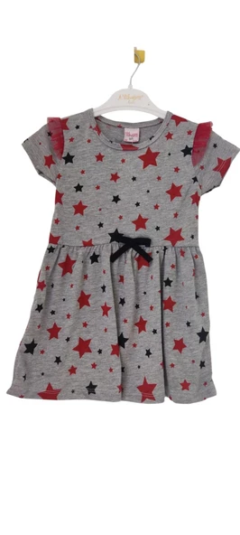 TİDU KİDS YILDIZ DESENLİ KIZ ÇOCUK ELBİSE - Resim 2