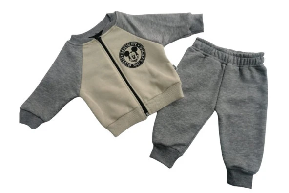 FLOWER KİDS MİCKEY MOUSE FERMUARLI UNISEX BEBEK TAKIM - 2