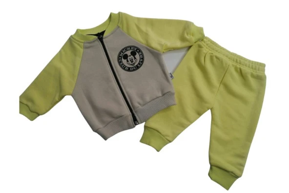 FLOWER KİDS MİCKEY MOUSE FERMUARLI UNISEX BEBEK TAKIM - 3