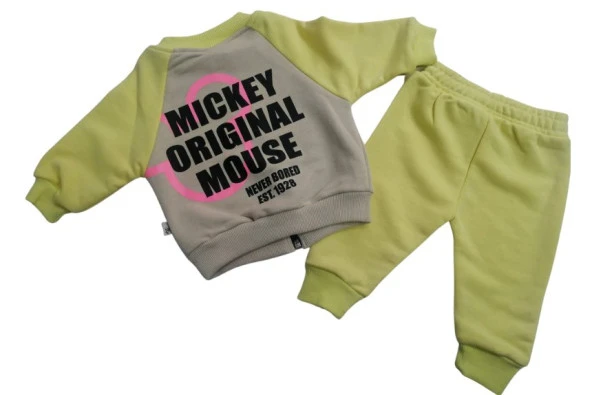 FLOWER KİDS MİCKEY MOUSE FERMUARLI UNISEX BEBEK TAKIM - 4