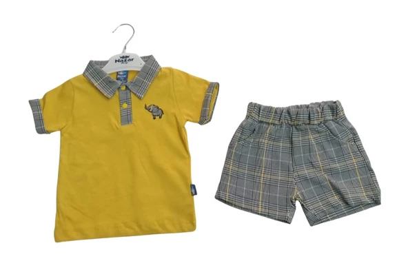 NAZAR BABY FİL NAKIŞLI ERKEK BEBEK TAKIM - 2