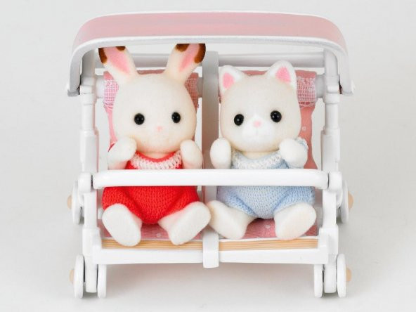 Sylvanian Families İkili Puset 4533,Oyuncak Bebek Arabası - 4