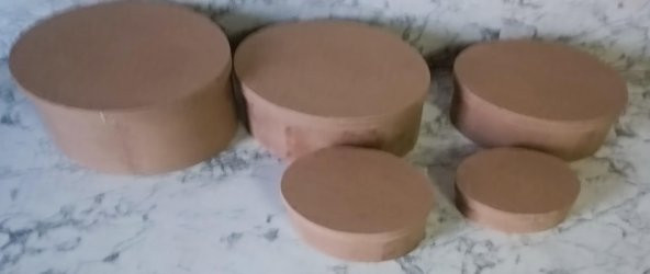 Hobi Adn 90197 5'li Kutu Set Oval Ahşap HAM MDF Maşuka Özellik MODEL El Yapım - 5